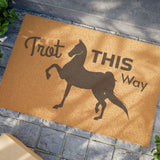 Trotting Horse Doormat - "Trot This Way" Entry Mat for Equestrian Lovers