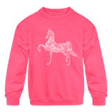 Youth Signature Saddlebred Crewneck Sweatshirt - neon pink