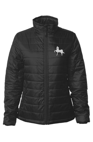 Womens Puffer Embroidered Jacket - Caitlin Apparel